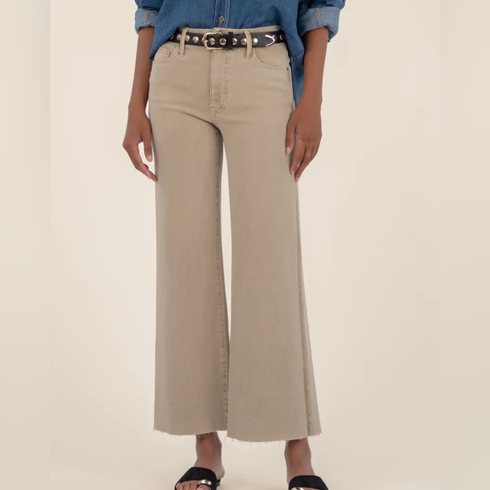 Kut from the Kloth Beige Wide-Leg Jeans